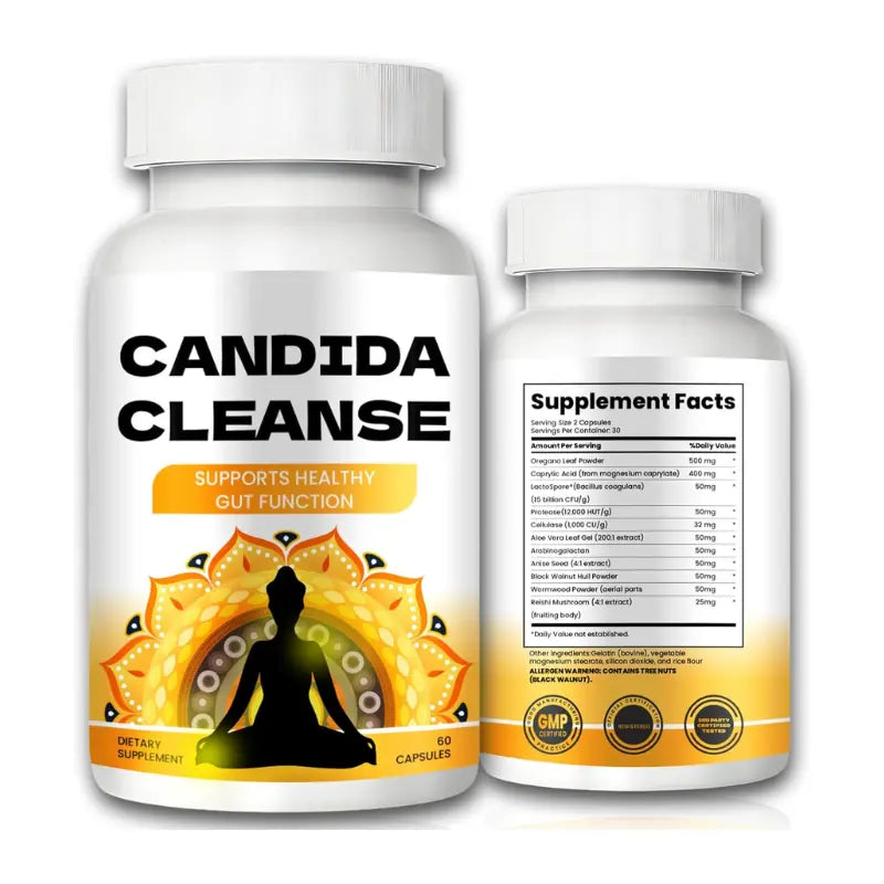 Candida Cleanse - Apoyo para el intestino y el colon 60 Capsulas