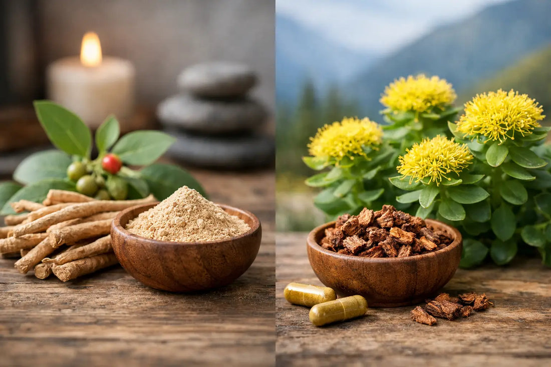 Ashwagandha vs rhodiola para ansiedad y energía