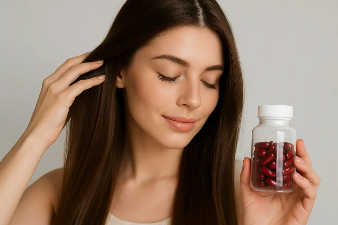 Resveratrol femenino para uñas y cabello fuertes